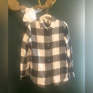 𝅺H&M | White Black Buffalo Check Shirt